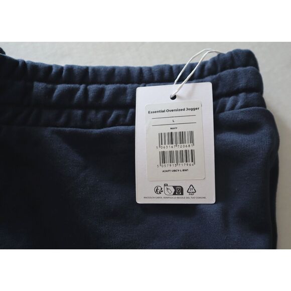 Gymshark A2A7T Men's Sz L Navy Blue Heavyweight Essential Oversized Joggers - Picture 8 of 12